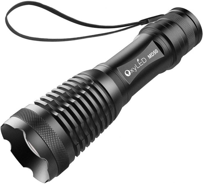 best [Rechargeable] LED Tactical Flashlight, OxyLED MD50 backpacking flashlight