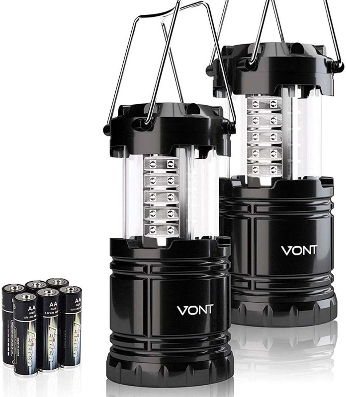 best Vont 2 Pack LED Camping Lantern, Portable Survival Lanterns backpacking flashlight