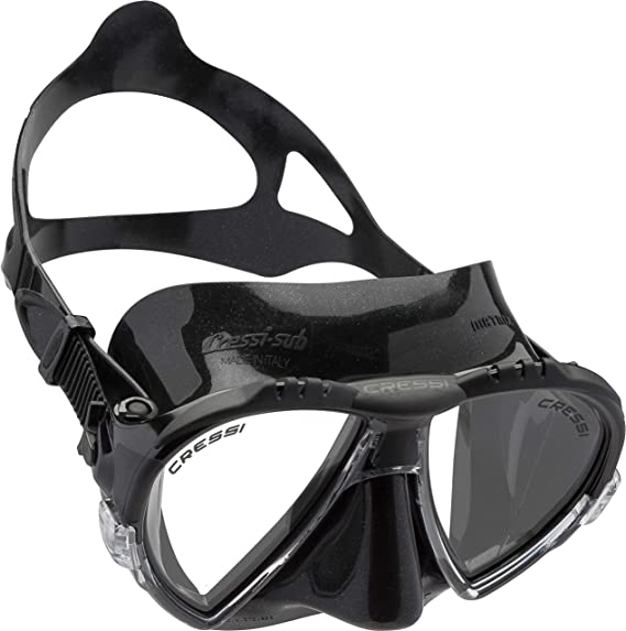 Cressi Matrix Premium Scuba Snorkel Dive Mask with Case (also with Black Silicone) - Made in Italy - Easy Adjustable Micrometric Buckles